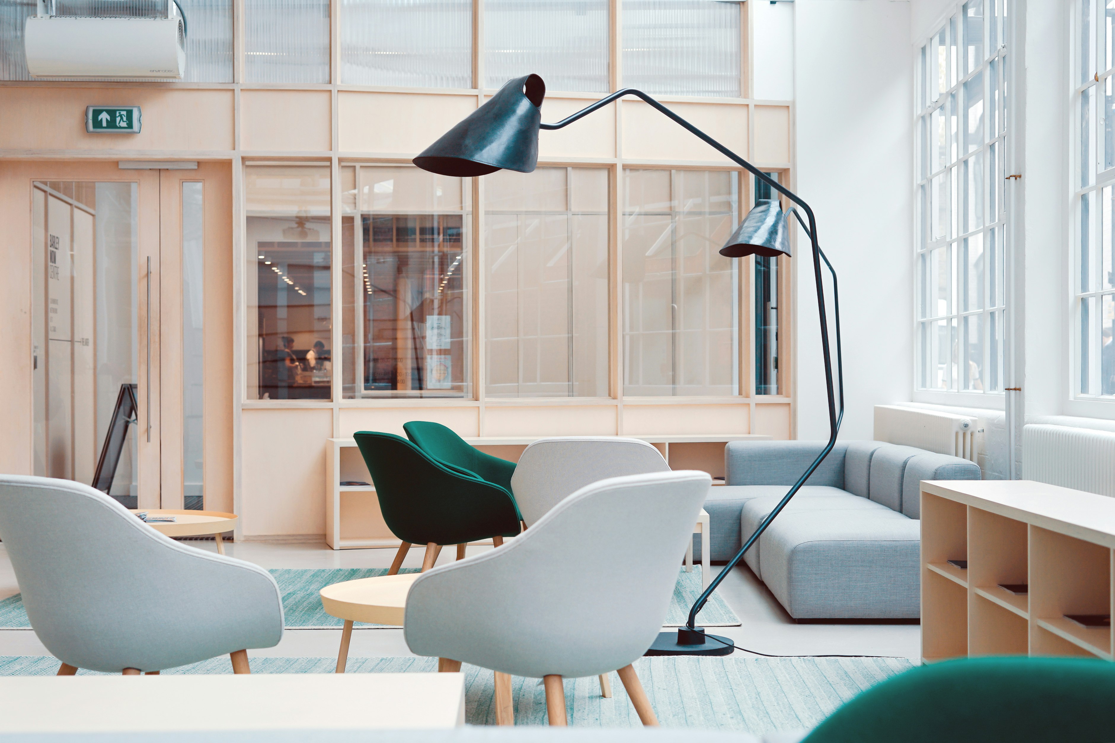 Halifax coworking commons with wooden desks